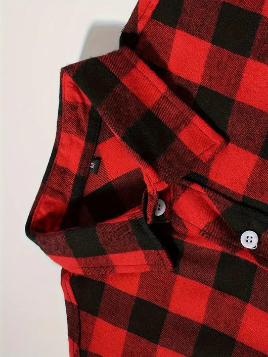 Camisa Cuadriculada Holgada de Polar para Hombre - Image 21