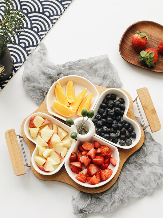 Bandeja Divisora de Cerámica para Frutas y Dulces