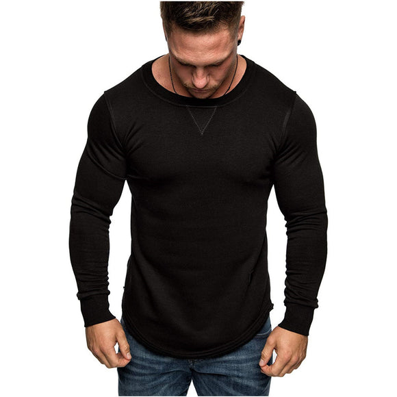 Suéter Clásico de Cuello Redondo para Hombre en Colores Sólidos