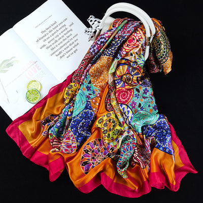Pañuelo de Seda Estampado Ultraligero para Mujer - Protección Solar y Transpirable - Image 28