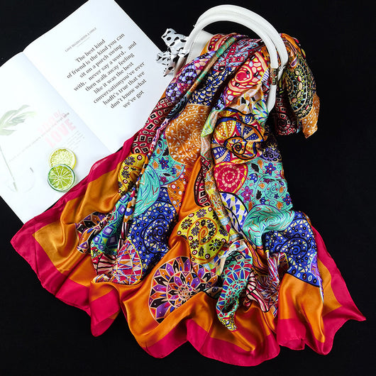 Pañuelo de Seda Estampado Ultraligero para Mujer - Protección Solar y Transpirable - Image 28