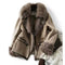 Chaqueta Corta Acolchada para Mujer con Cuello de Piel