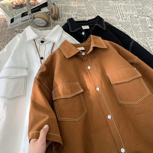 Camisa Retro de Manga Corta para Hombre - Estilo Casual - Image 4