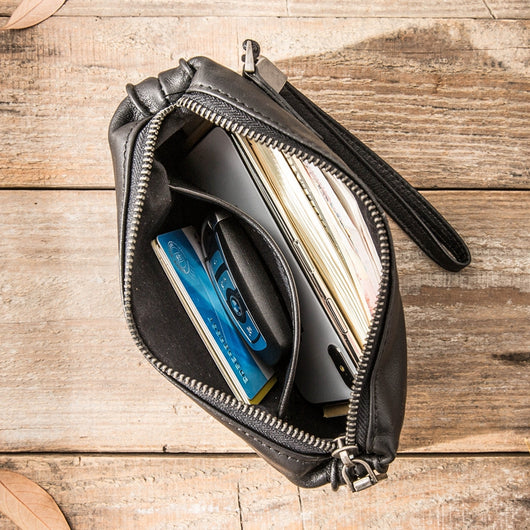 Bolso de Mano de Cuero Vacuno Premium con Cierre de Cremallera - Image 12