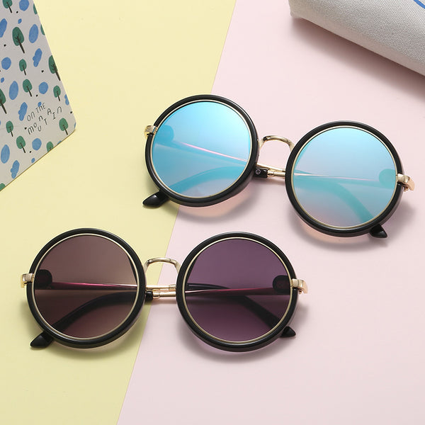 Gafas de Sol Infantiles Marco Redondo Metal con Cristales Espejados Coloridos