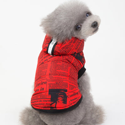 Ropa de Algodón Estampado Periódico para Mascotas - Image 13