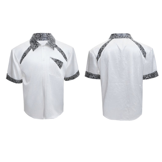 Camisa de Patchwork Cuero Serpiente con Remaches Metálicos - Image 2