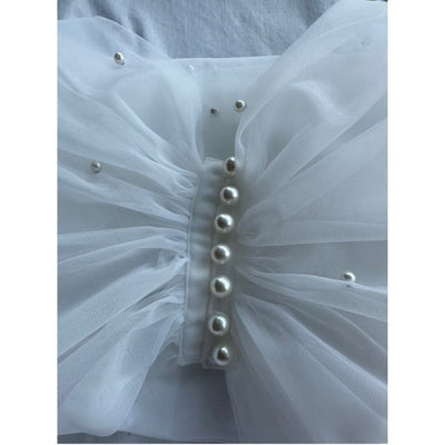 Capa Nupcial de Malla Perla Elegante y Ligera - Image 8