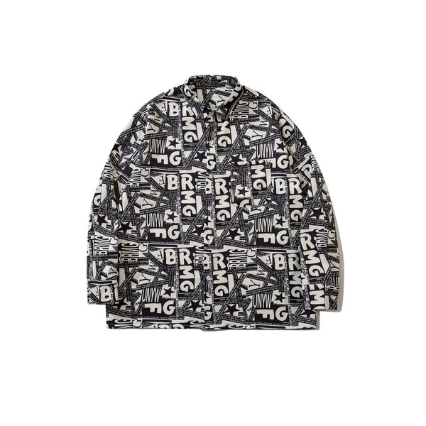 Camisa Vintage Manga Larga Unisex Estilo Relajado