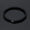 Tin Alloy Dorado Color Iced Bracelet Men's Hip Hop Chain Street Rock Jewelry Negro 5mm8inch