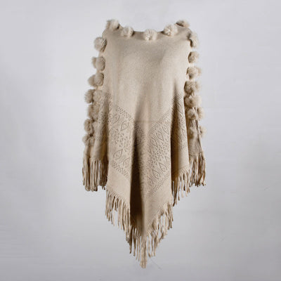 Suéter Tipo Poncho con Borlas y Cuello Redondo para Mujer - Image 11