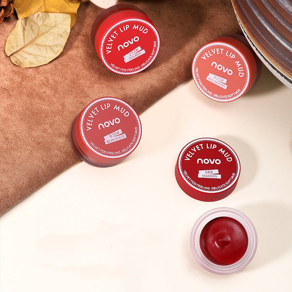 Barro Labial en Lata - Rojo Transparente Tono Caqui Persimón