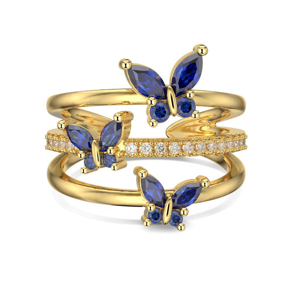 Anillo de Plata Abierto con Circonita Ojo de Caballo para Mujer