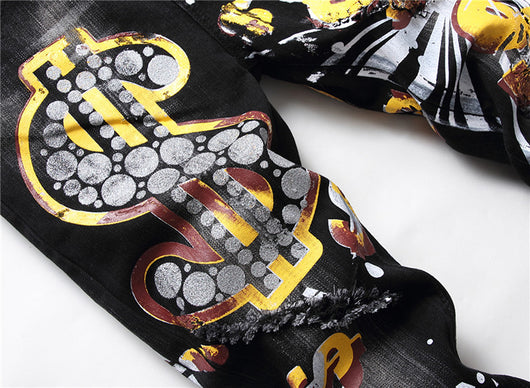 Pantalones Denim Slim Fit con Diseño de Personalidad para Discoteca - Image 16