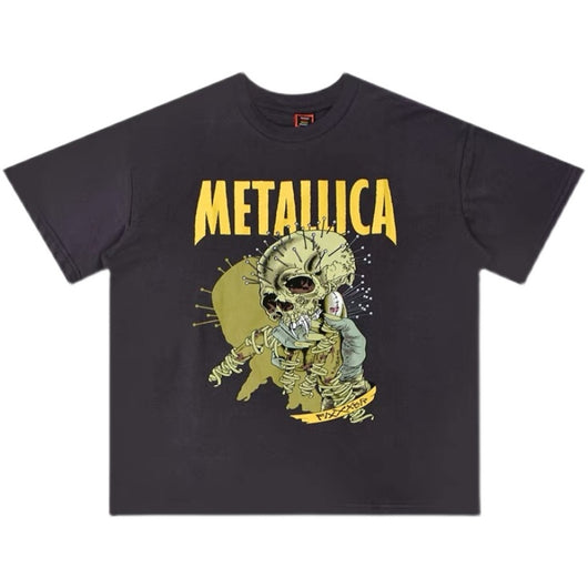 Camiseta Suelta Rock Skull Estampado Manga Corta - Image 7