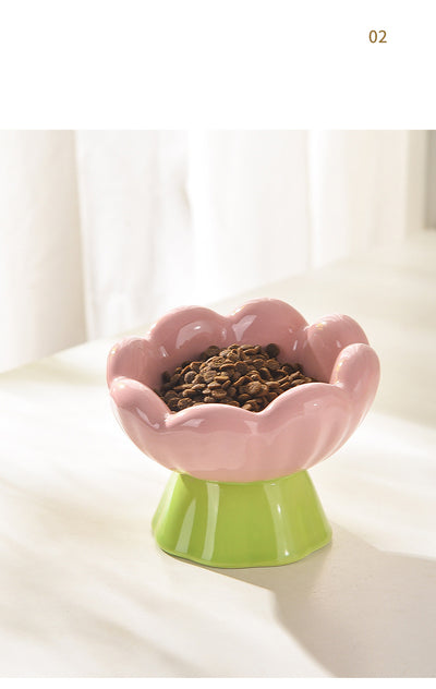 Comedero Elevado para Gatos de Cerámica Rosa - Diseño Inclinado Anti-Vómito y Fatiga de Bigotes - Image 21