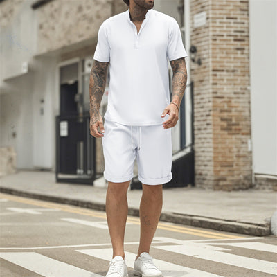 Camiseta Henley Manga Corta Suelta para Hombre - Estilo Casual - Image 6