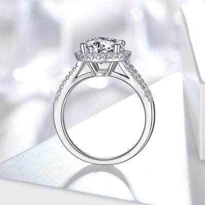 Anillo de Bodas Lujo Grupo Plata con Incrustaciones y Diseño Redondo - Image 8