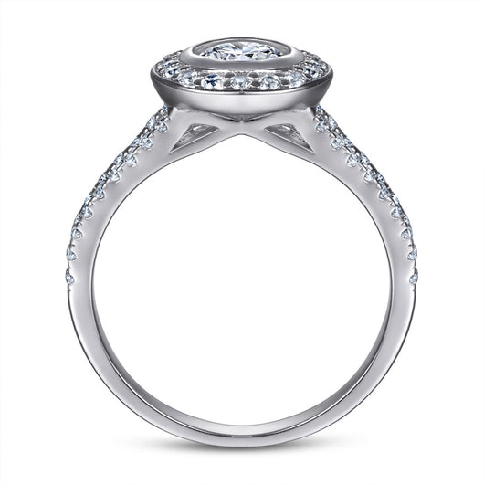 Anillo de Bodas con Diamantes en Línea Cuadrada Clásico - Image 3