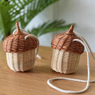 Bolso Tejido a Mano en Ratán Puro Wind Acorn - Diseño Seta
