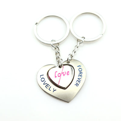 Llavero de Corazón Personalizado para Parejas - Conectados de Corazón a Corazón
