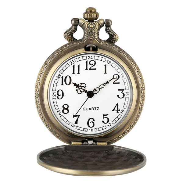 Reloj de Bolsillo Retro Tipo Brújula con Correas Gruesas y Mecanismo de Cuarzo