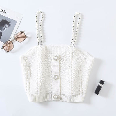 Chaleco Tejido Slim con Tirantes de Perla - Diseño Versátil Todo Uso - Image 10