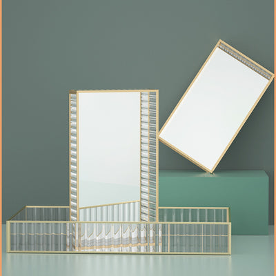 Bandeja de Almacenamiento Cristal Rayada Estilo Nórdico Lujo - Image 2