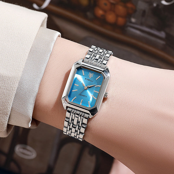 Reloj Cuadrado Elegante para Mujer con Cuarzo y Banda de Acero Inoxidable - Image 6
