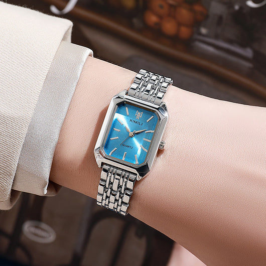 Reloj Cuadrado Elegante para Mujer con Cuarzo y Banda de Acero Inoxidable - Image 6
