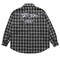 Camisa de Cuadros Hombre con Bordado de Letras - Manga Larga Suelta Estilo Urbano Otoño