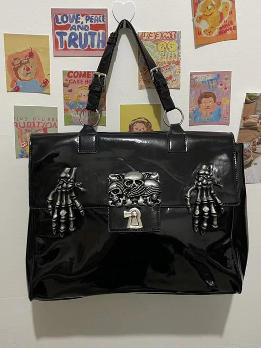 Bolso de Cuero Charol Gran Capacidad Diseño Exclusivo Hot Girl - Image 4