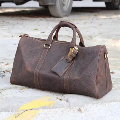 Bolsa de Viaje Estilo Retro Europeo y Americano en Cuero Genuino - Image 3