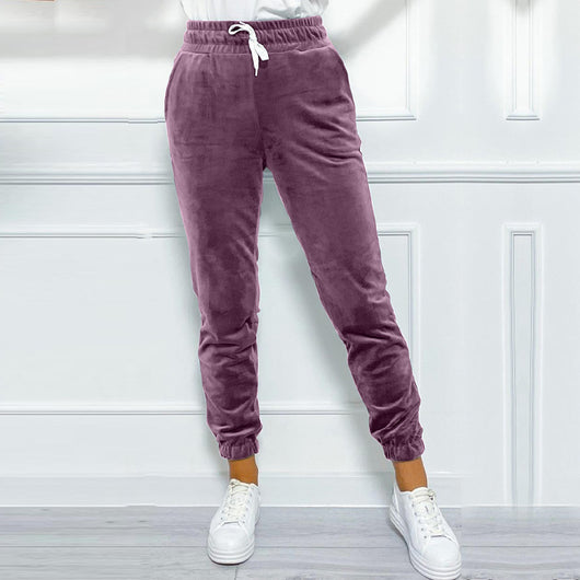 Pantalones Jogger de Terciopelo Estilo Coreano con Cintura Elástica para Mujer - Image 45