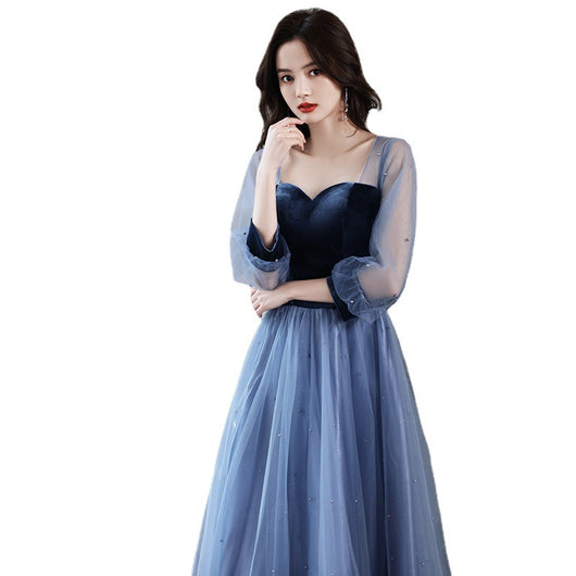 Vestido Largo de Terciopelo para Fiestas de Cumpleaños - Image 12