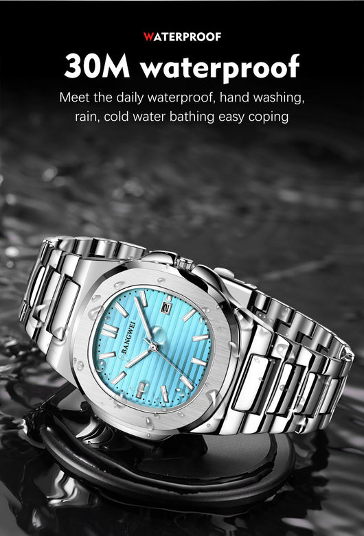 Reloj Hombre Acero Inoxidable Resistente al Agua con Esfera Luminosa - Image 21