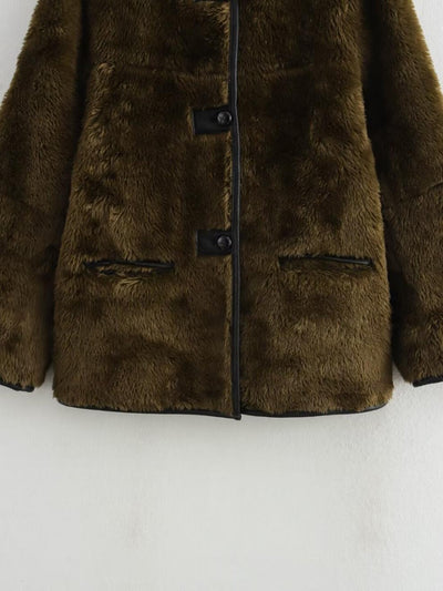 Abrigo de Peluche Tricolor para Mujer - Image 14