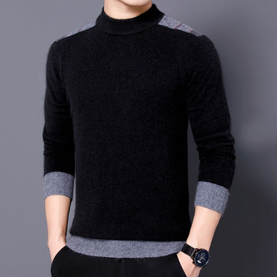 Suéter Cuello Alto Reversible de Terciopelo Manga Larga para Hombre - Image 4