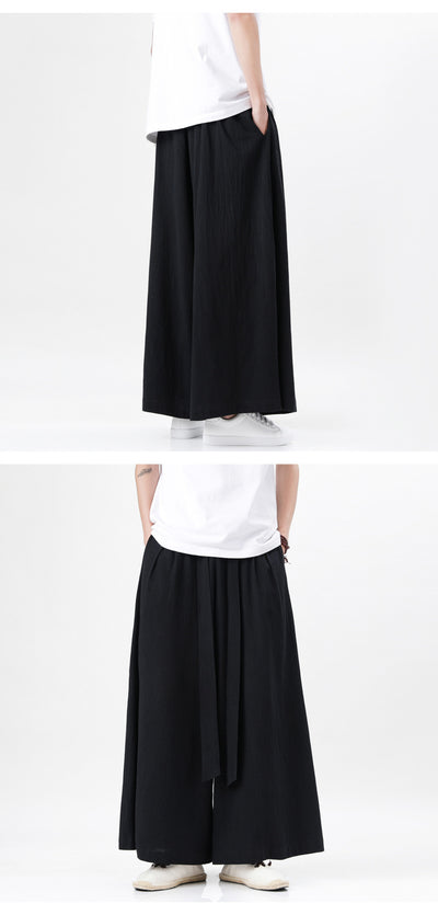 Pantalones Holgados de Algodón y Lino Talla Grande Estilo Chino para Hombre - Image 13