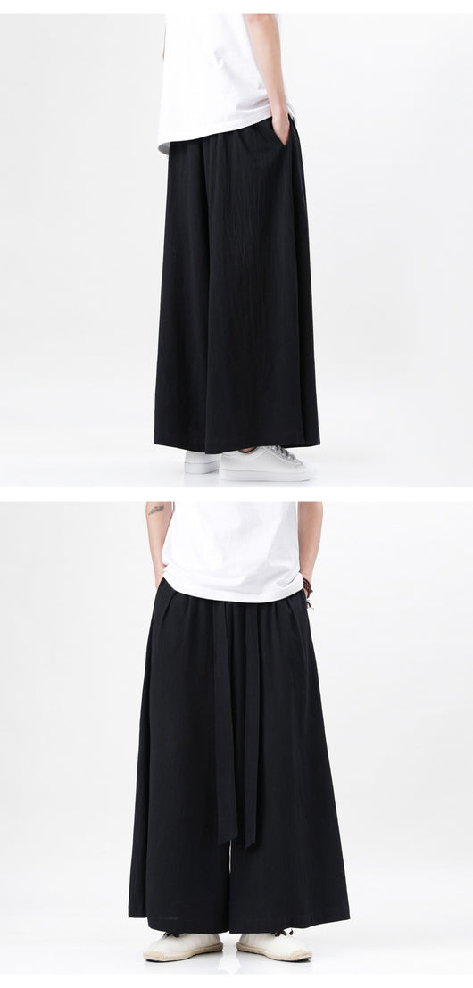 Pantalones Holgados de Algodón y Lino Talla Grande Estilo Chino para Hombre - Image 13