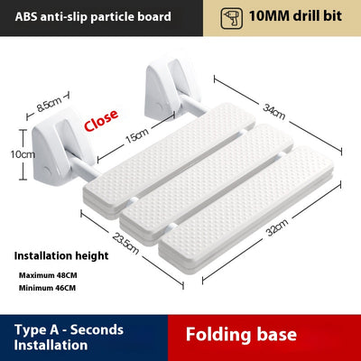 Taburete Plegable de Baño con Soporte de Pared - Seguro y Antideslizante para Adultos Mayores - Image 7