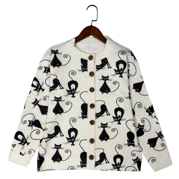 Cardigan Casual para Mujer con Detalles en Negro y Rubí