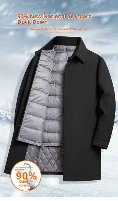 Chaqueta de Plumas de Pato Blanca para Hombre - Estilo Casual Ejecutivo - Image 10
