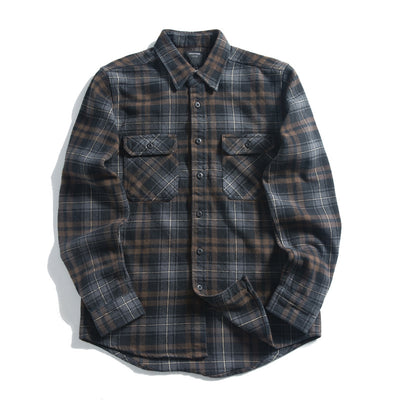 Camisa Casual Retro Gruesa Talla Grande Manga Larga para Hombre - Image 9