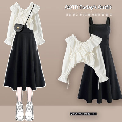 Conjunto Falda Denim con Tirantes para Mujer - Set de 2 Piezas - Image 3