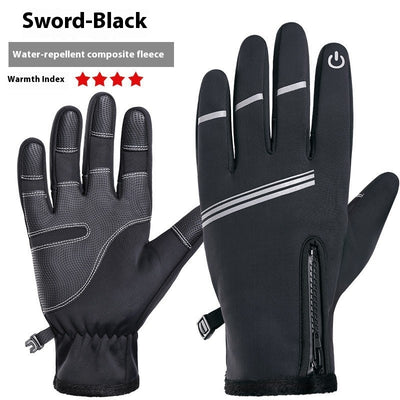 Guantes de Cuero Térmicos Aislados con Forro Polar para Motociclismo Invernal - Image 10