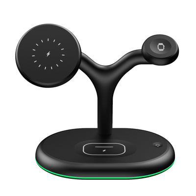 Cargador Inalámbrico 3 en 1 con Base Magnética para Teléfono, Auriculares y Reloj - Image 4