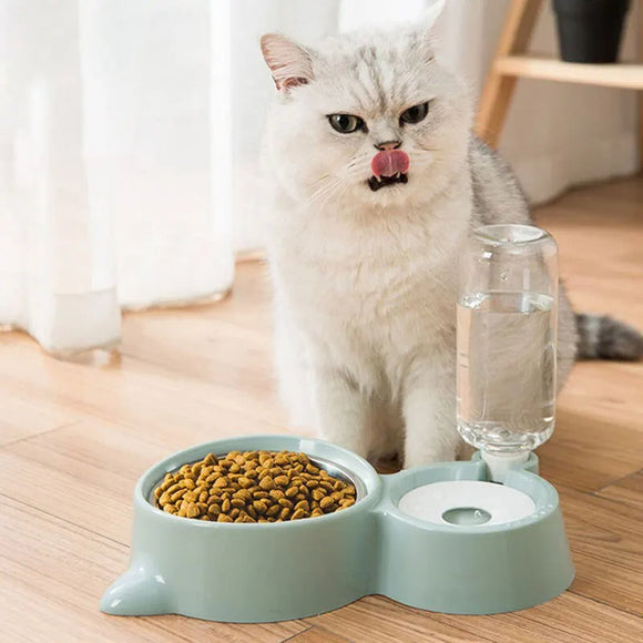 Fuente Automática de Agua y Comida para Gatos y Perros con Dispensador por Gravedad