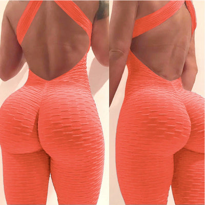 Enterizo Deportivo de Yoga con Espalda Descubierta y Diseño Cruzado - Image 11