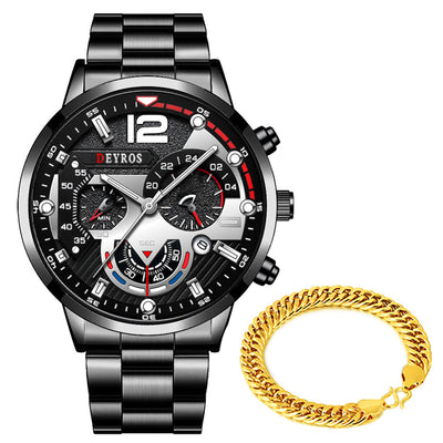 Reloj Deportivo de Acero Inoxidable con Seis Agujas - Cuarzo Resistente para Hombre - Image 7